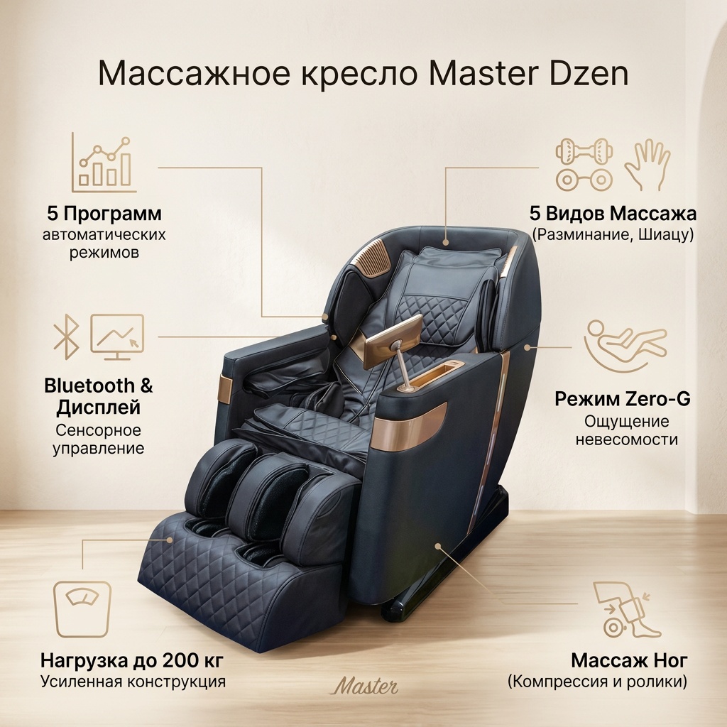Массажное кресло GARDEN ECO Dzen до 200 кг 5 программ