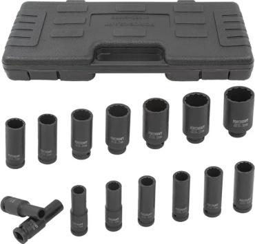 ForceKraft торцевая головка ударная глубокая 1/2 FK-4166D-9MPB 15 шт