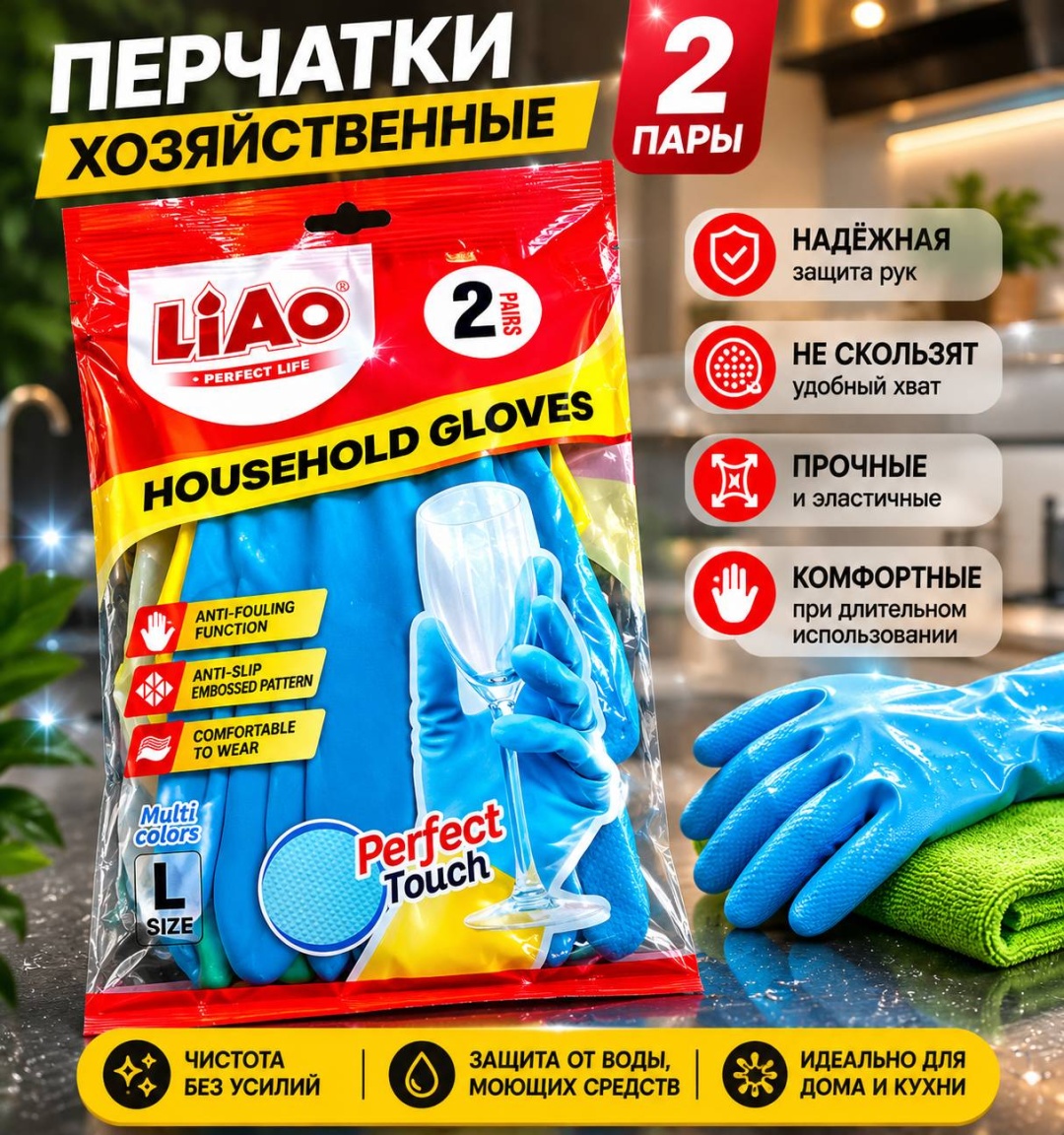 Перчатки 30445154_723136215 синий, зеленый 2 шт