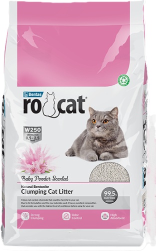 RO-CAT Babypowder Наполнитель бентонитовый с ароматом детской присыпки 18 л