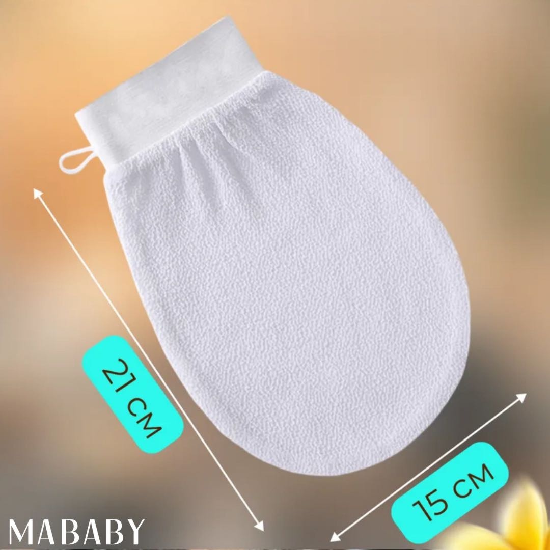 MABABY варежка для тела, для пилинга белый 1 шт