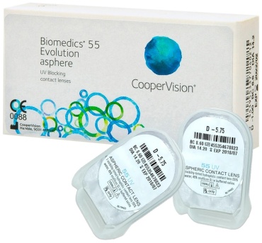 Контактные линзы CooperVision Biomedics 55 -2.25 кривизна 8.6 на месяц 2 шт