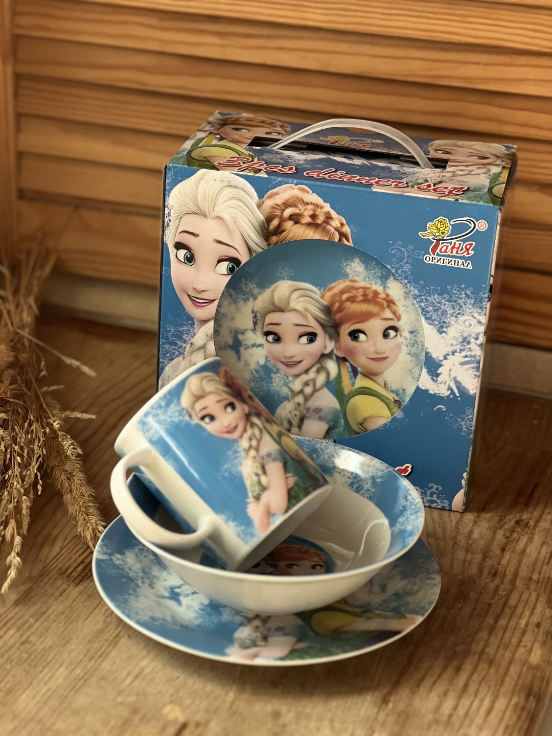 Сервиз на 1 персону Таня Холодное сердце, предметов: 3, детский, керамика, фарфор