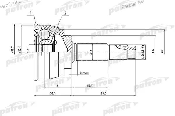 PATRON шрус наружный PCV1535
