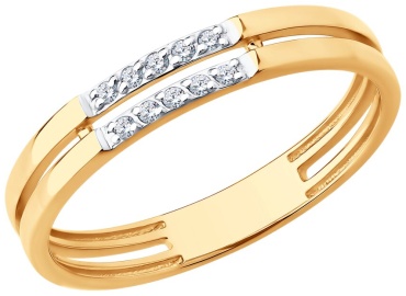 Diamant 51-110-02861-1_175 размер 17.5 вес 1.727 г золото, фианит