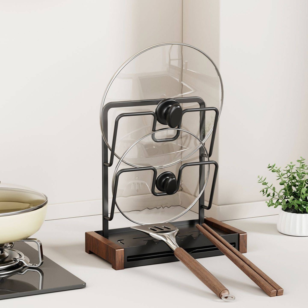 Eva Goods держатель-подставка для крышек, практичное решение для организации кухонного пространства, дерево, металл