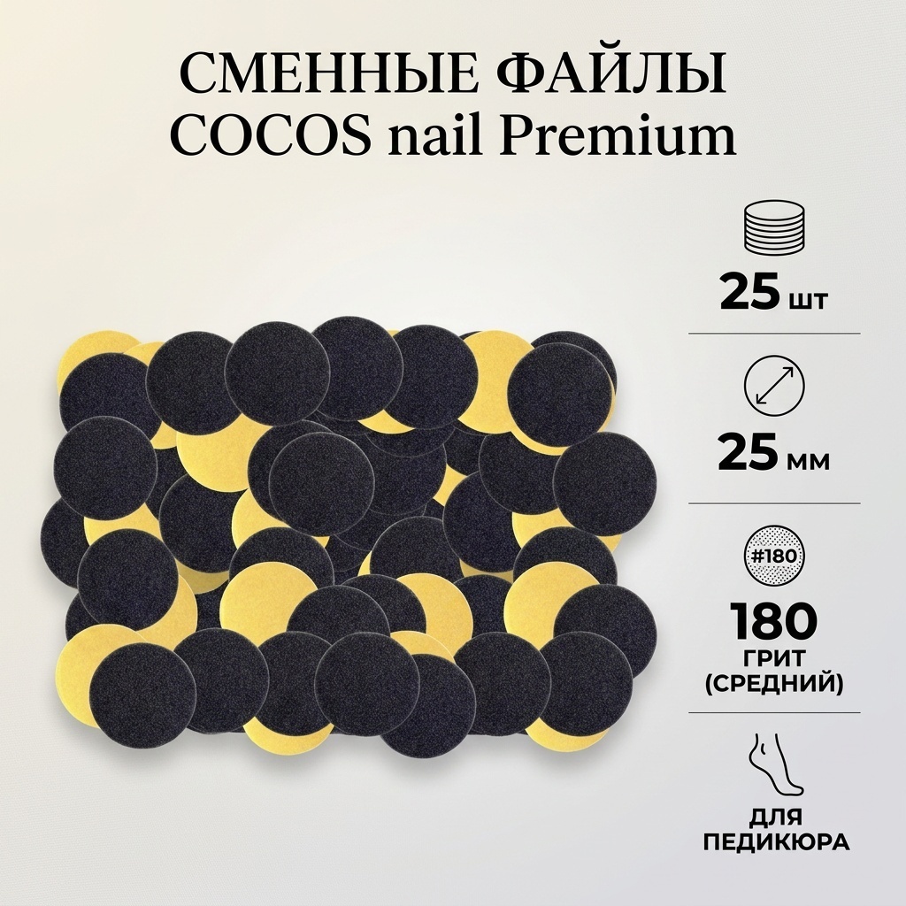 COCOS nail сменные файлы для педикюрного диска 180 25 шт