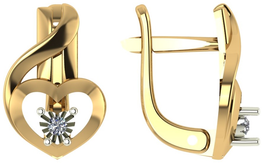 Серьги Lucente Бриллианты Якутии EAR-LU-585-181849 вес 1.4 г золото, бриллиант