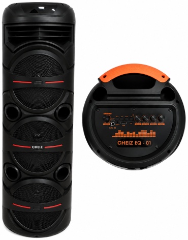 Портативная колонка CHEIZ EQ-01 черный, оранжевый