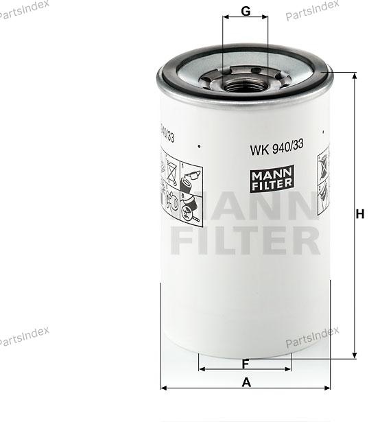 MANN FILTER Фильтр Топливный WK94033X