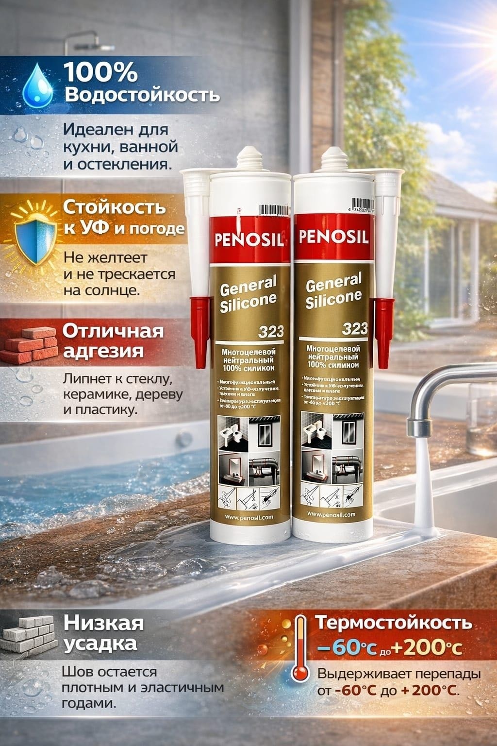Герметик Penosil General, цвет белый 310 мл