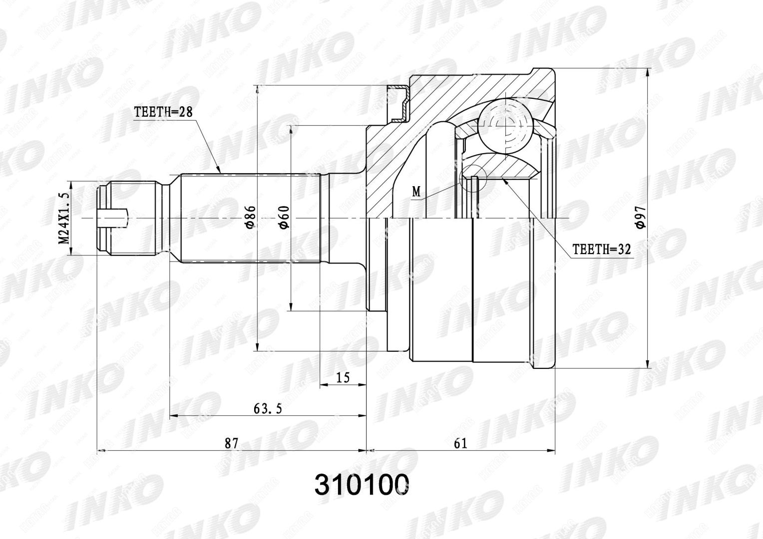 INKO шрус наружный 310100