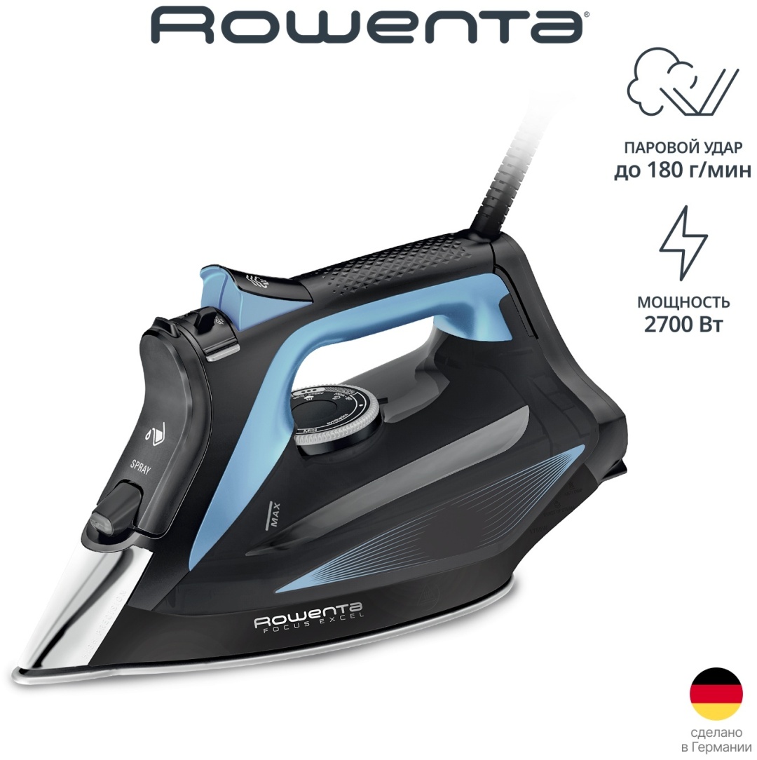 Утюг Rowenta Focus Excel DW-5310 черный, синий