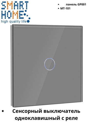 Кнопка сенсорного управления SMART HOME MT-101_GP001_GR, серый