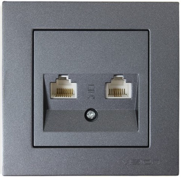 Компьютерная розетка (RJ45) ETO ETO Vision, антрацит