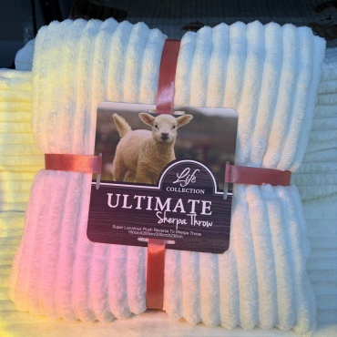 Плед YENA 200х220 см, корал-флис, айвори