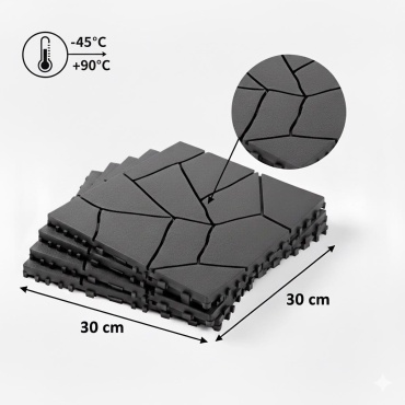 Decor панель ПВХ 300x300 мм, ПВХ, арт. 01black / 12 шт