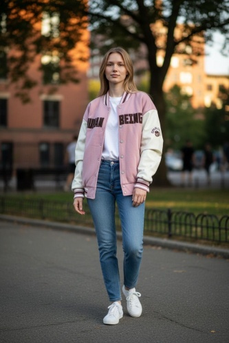 Бомбер FASHION черный, розовый