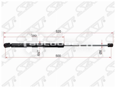 SAT ST4L0827552F упор крышки багажника для Audi Q7 2009-2007 черный