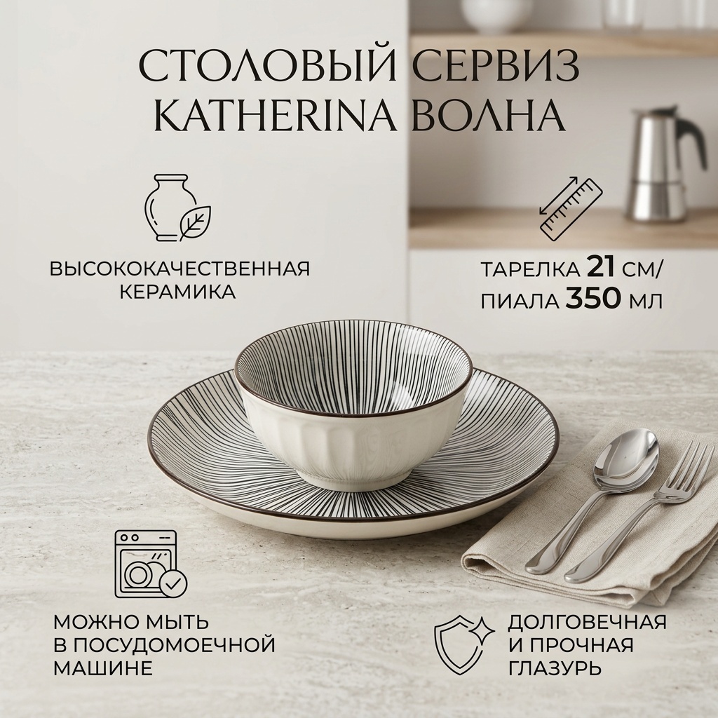 Сервиз на 4 персоны Deniz , предметов: 6, столовый, керамика
