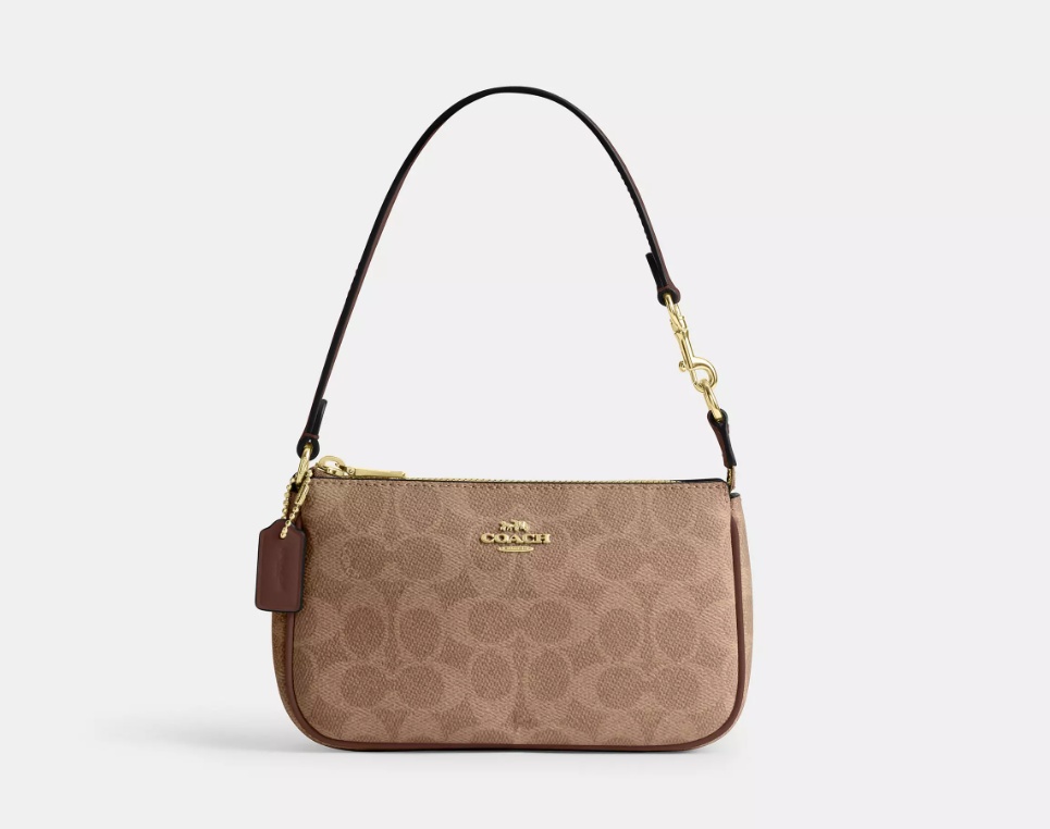 Мини-сумка Coach канвас коричневый