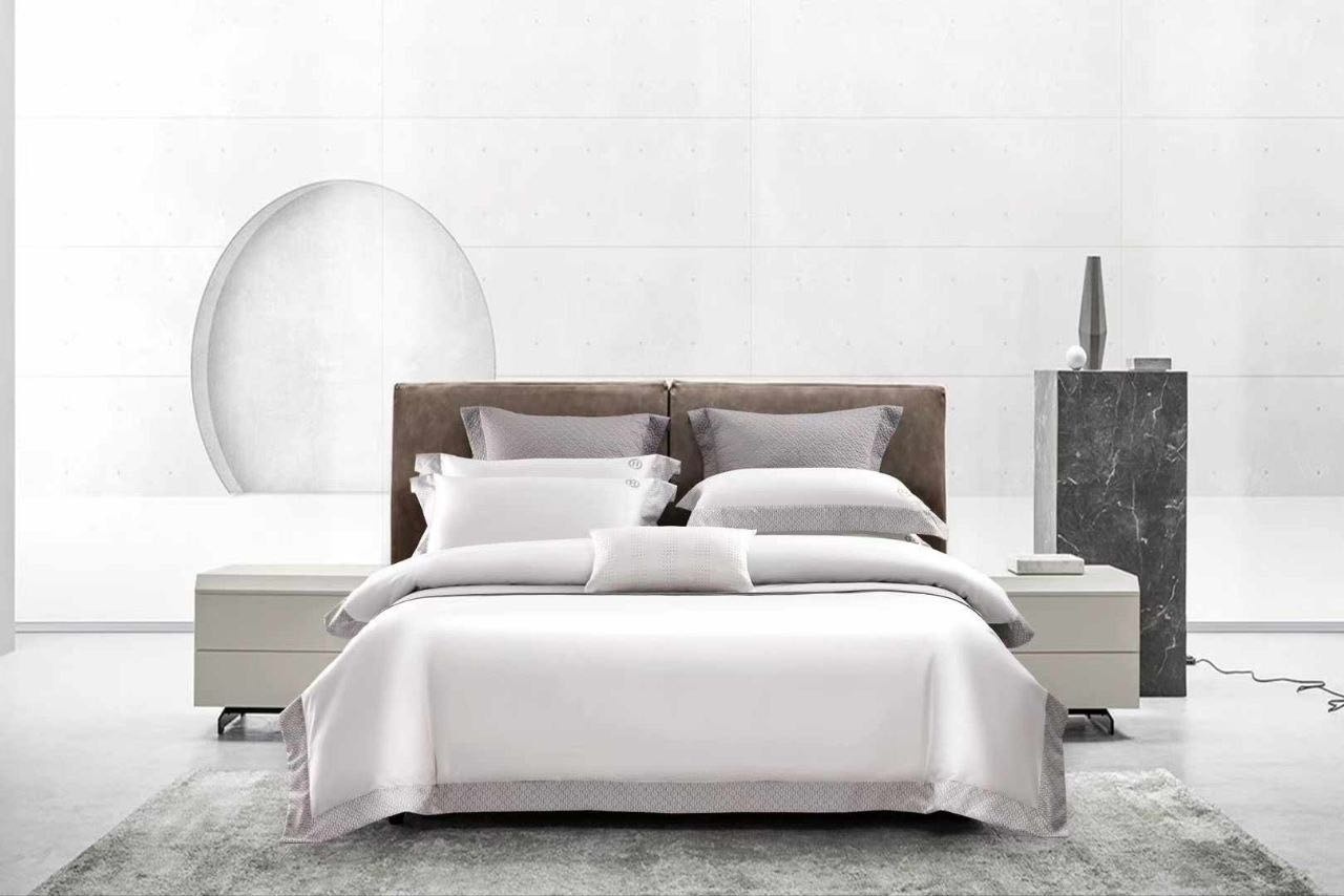 Комплект AUDENE home Компания постельного белья HM Cotton White 2-спальный мако-сатин, 2 наволочки: 50x70 см