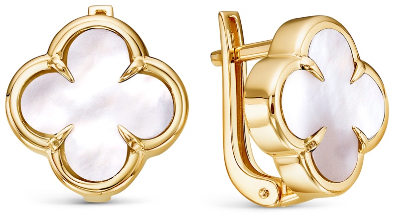 Серьги Lucente EAR-LU-585-948088 вес 5.08 г золото, перламутр