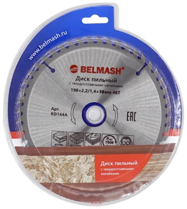 Пильный диск универсальный BELMASH 190х2,2/1,4х30/20/16мм 48T / RD144A, 190x30 мм, 48Т