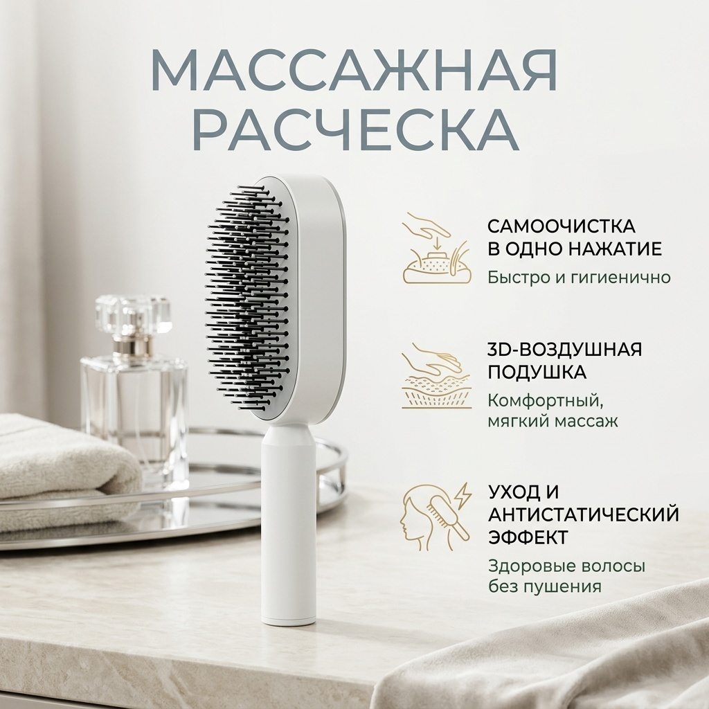 Массажная расческа 24.6х7.2х5.4 см