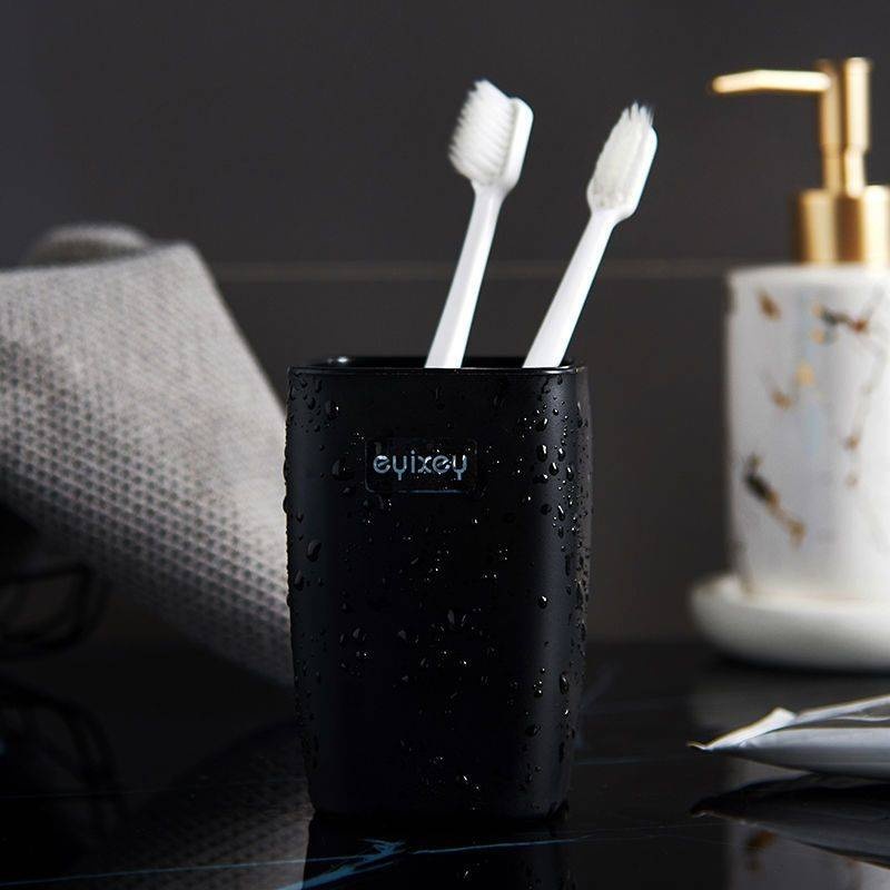 Eva Goods стакан для зубных щеток,стильный аксессуар для ванной,в чёрном цвете 1 шт, пластик