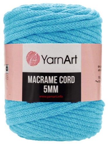 Моток YarnArt Macrame Сord 5мм 763 - Бирюзово-голубой 85 м 500 г