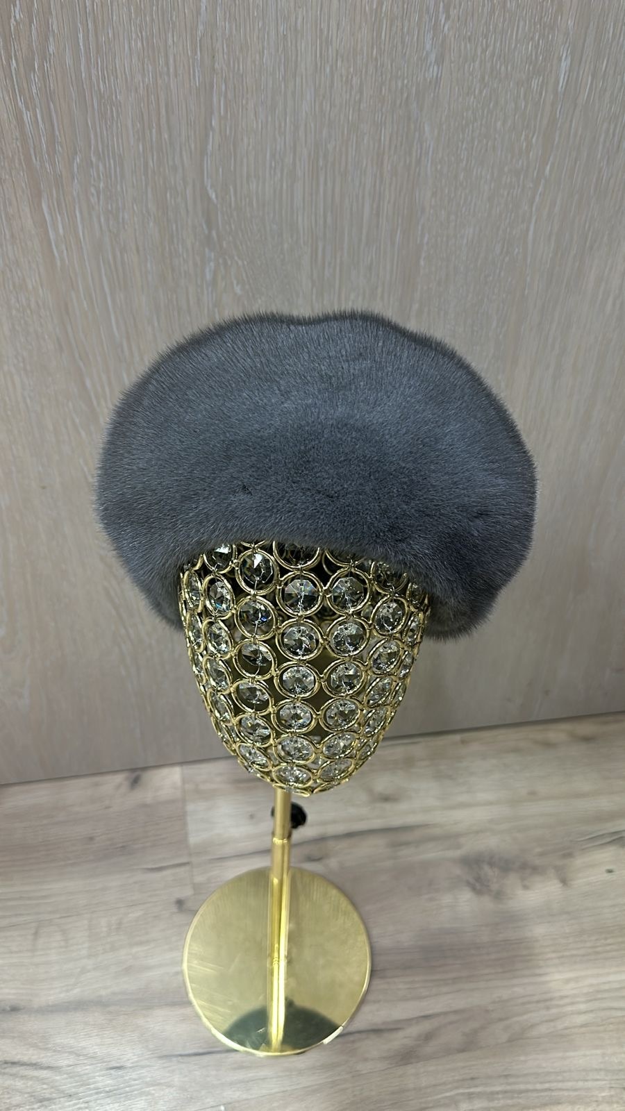 Берет SemiFur размер 56, 57, 58, 59, серый