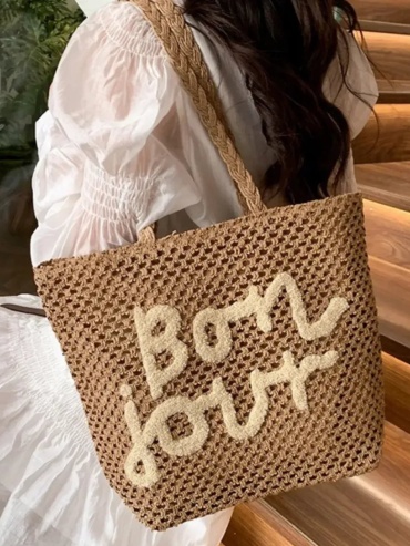 Сумка шоппер Bolso de Senora рафия бежевый
