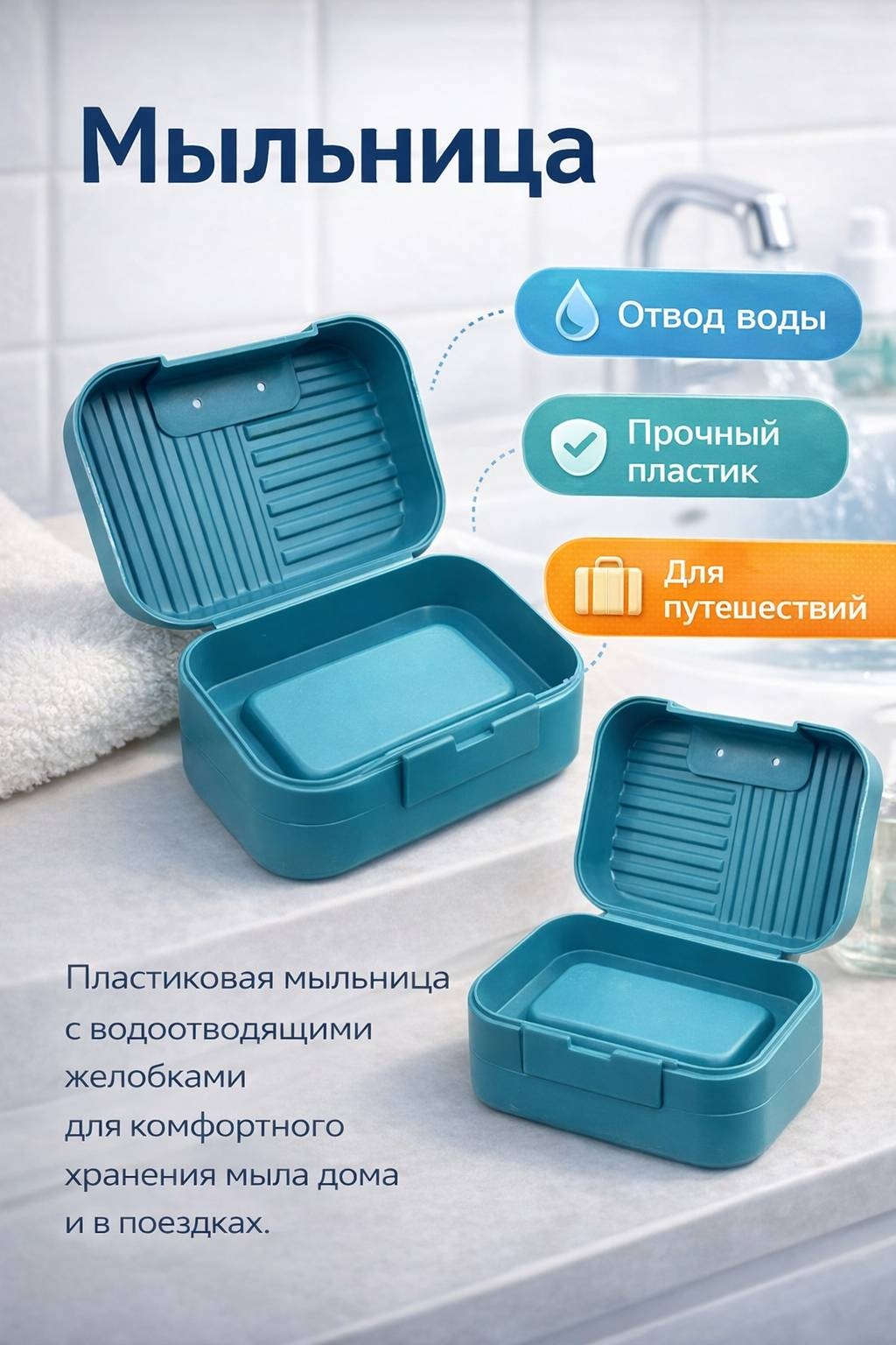 Мыльница Для мыла 1 шт, пластик