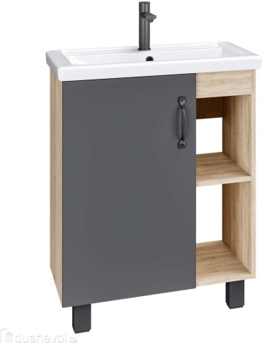 Тумба с раковиной Grossman 106002, 60x70x38 см, коричневый, графит