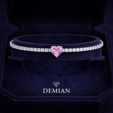 Demian jewellery «Сияющее сердце» длина 19 см, вес 4.4 г серебро, плетение якорное