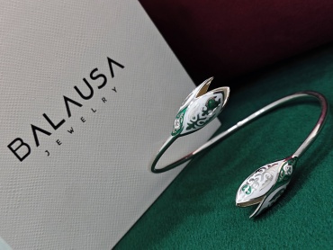 Balausa Jewelry В238-2(1-9) длина 18 см, вес 18 г серебро, плетение отсутствует
