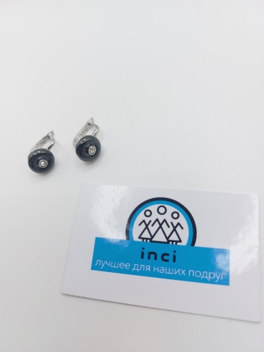 Серьги Inci титан, кристаллы Swarovski