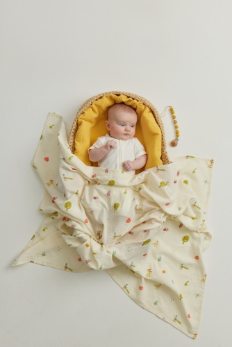 Пеленка текстильная BUBA KIDS Сады Кавказа/ горчица, 2 шт, 75x115 см