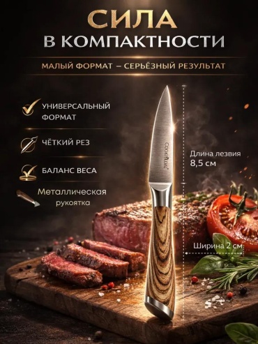 Набор ножей Ж7220_Berestinya_Нож кухонный27.02_Е 904916605, лезвие: нержавеющая сталь 1 шт