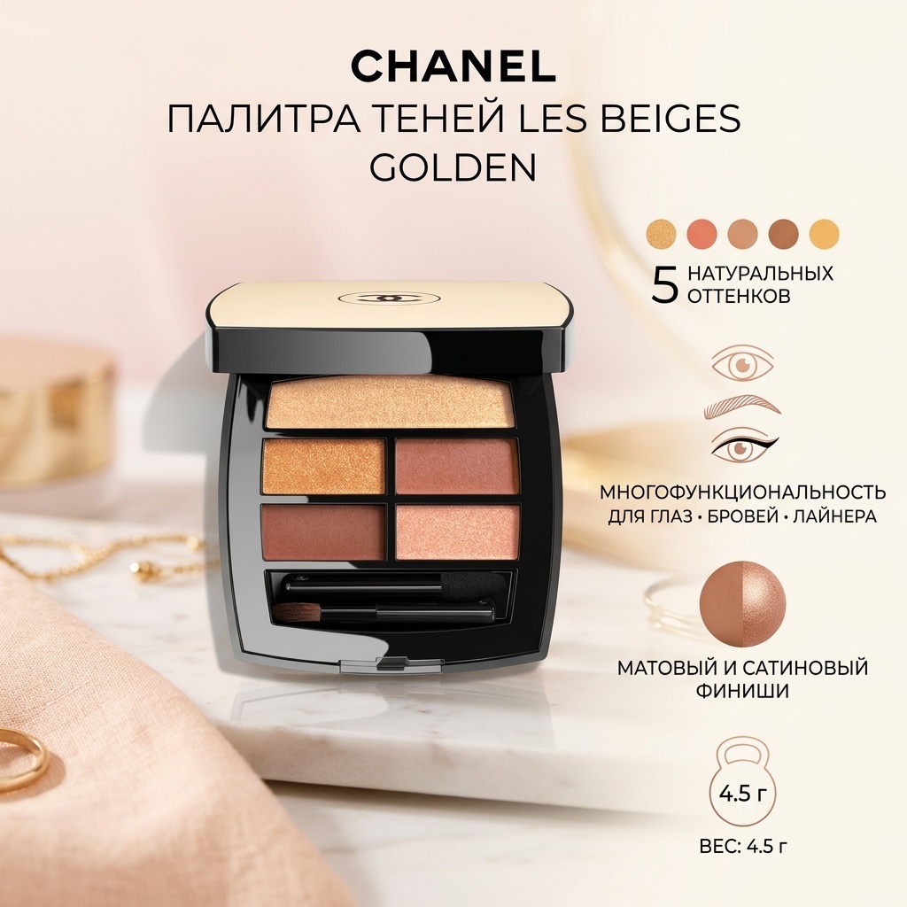 CHANEL тени прессованные 184.198 GOLDEN