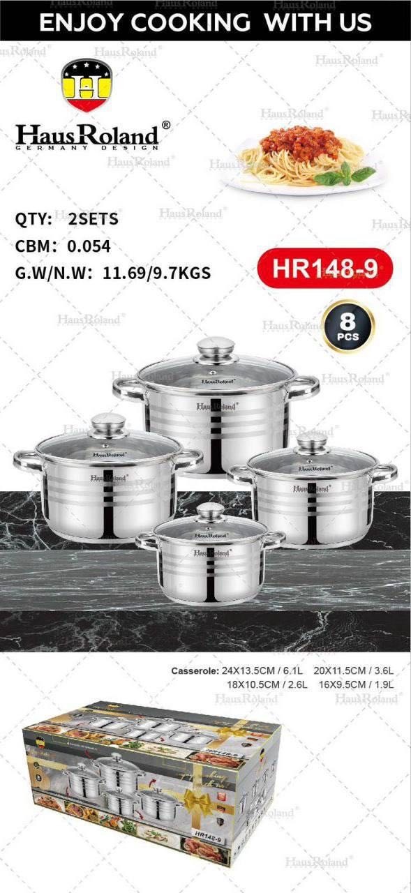 Набор кастрюль Haus Roland Набор кастрюль с крышками HR148-9 8 в 1