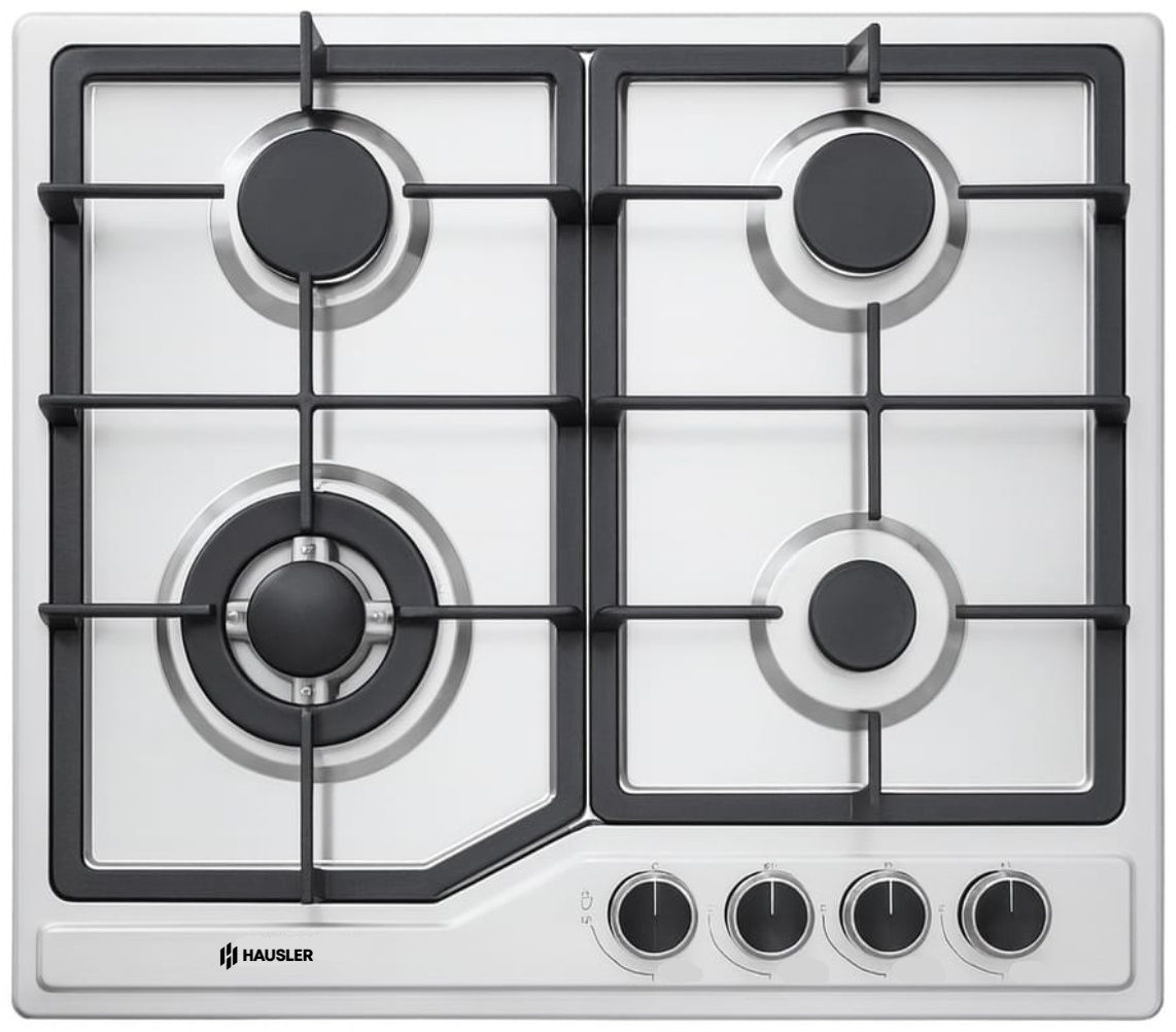 Варочная поверхность HAUSLER HLS-60BK-INOX-W стальной