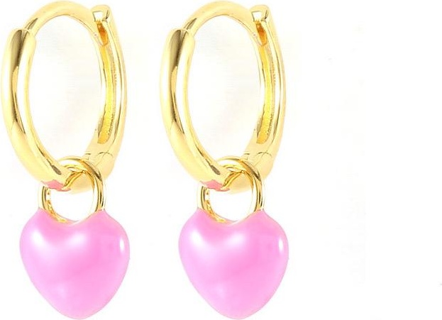 Серьги детские с сердцем Bloomy “Candy Heart” вес 2 г золото-серебро, эмаль