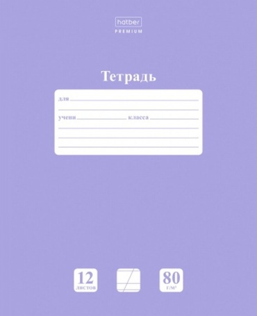 Школьная тетрадь Hatber Школьные тетради, 12 л, А5, косая линейка, мягкая обложка, 1 шт