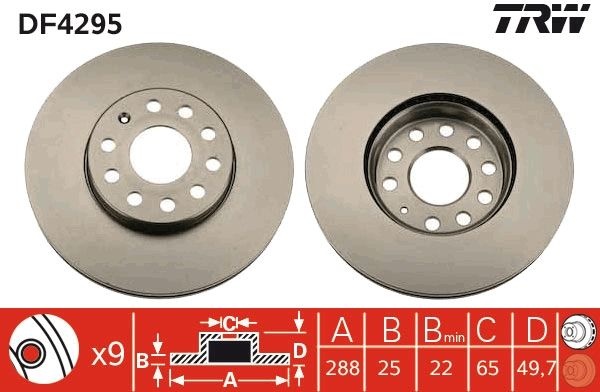Диски TRW передние DF4295
