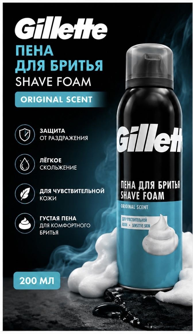 Gillette Original Scent пена для бритья 200 мл