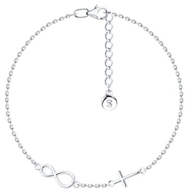 Zlato 478СР94050739С1 длина 19 см, вес 2 г серебро, плетение якорное