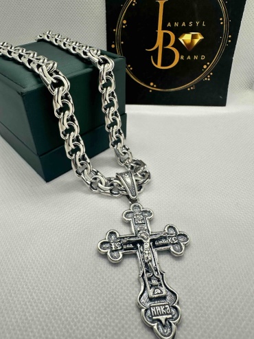 Колье JANASYL Brand JB157 длина 65 см вес 117 г серебро, без вставок