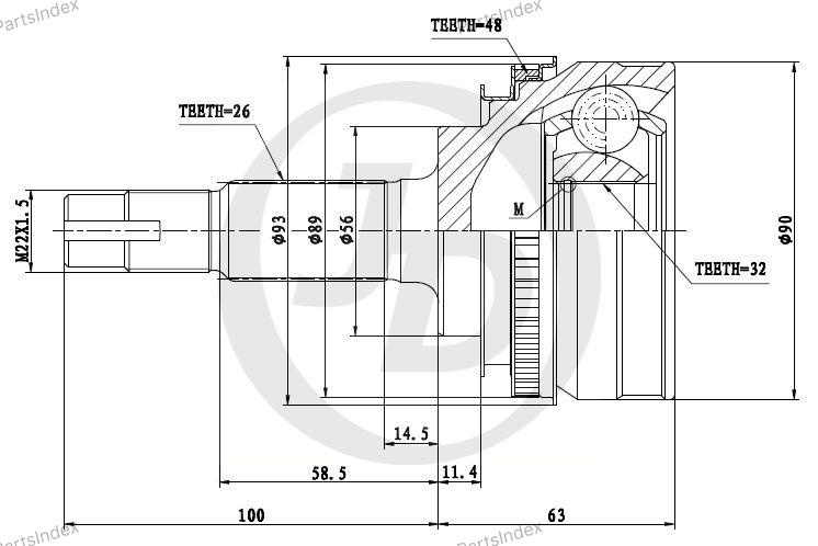JD ШРУС JCT0052A